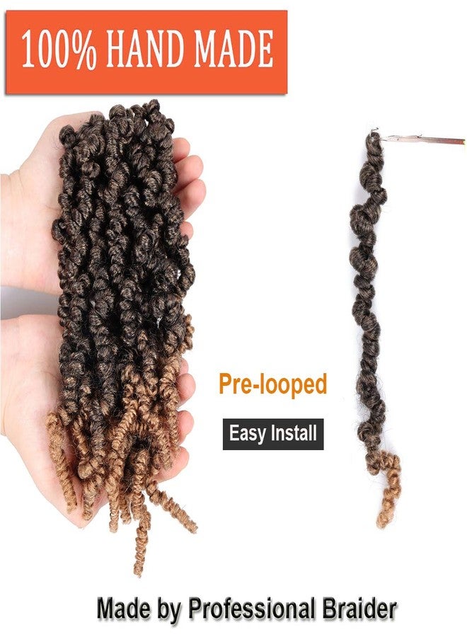 دورساني شعر كروشيه مجدول مسبقًا من دورساني، 8 بوصات، 4 عبوات، شعر كروشيه قصير مجعد، ضفائر كروشيه حلقية مسبقًا، ضفائر صغيرة من نوع باشون تويست، وصلات شعر صناعية منفوشة (8 بوصات، T27#) - Image 5